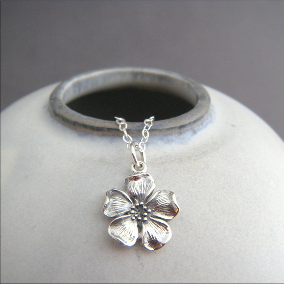 LGM | 925 STERLING SILVER HANDMADE FLOWER PENDANT CHARM W/NECKLACE - Picture 2 of 10